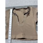 Out From Under  Ribbed Cropped V Neck Top M L G Beige Sleeveless Photo 1
