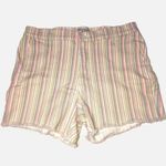 High Rise Stripe Cut Off Jean Shorts Size 12 Pastel White French Dressing Canada Photo 0