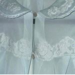 Vintage Baby Blue Babydoll Pajama Lingerie Blouse Jacket Coverup Top Size M Photo 2