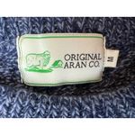 Original Aran Knit Sweater Medium 100% Merino Wool Chunky Grandpa Cableknit Purple Photo 2