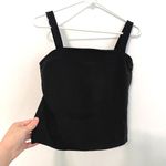 Ann Taylor NEW NWT VINTAGE VTG Solid Black Square Neck Cotton Crop Top Tank Top Photo 8