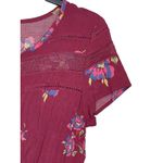 Matilda Jane Women Dress Art Class Cinched Waist Crochet Floral Maroon Size XS Photo 2