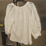 Skies Are Blue 💕💕Eyelet Lace Longsleeve Blouse ~ White Medium M NWT Photo 1