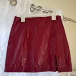 SheIn Maroon Leather Skirt Photo 0