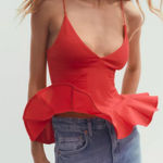 ZARA  PEPLUM TOP WITH POPLIN MATERIAL Photo 0