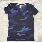 Victoria's Secret 🎄PINK Victoria secret Blue Camouflage V-Neck Women's Top Photo 0