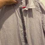 Chico's  XL 3 Linen‎ Striped Shirt Dress Button Down Embellished Casual Tunic Photo 3