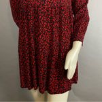 ZARA  Dress Animal Print Ruffle Red‎ Black Leopard Mini Long Sleeves Mini Medium Photo 9