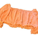 EXPRESS Peach Paisley Print Off The Shoulder Blouse X-Large Photo 0