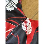 Hukilau Fashions Dress Sz 20 Red Floral Hawaiian Tropical Beach Red Black VTG Photo 8
