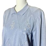 Alfred Dunner WOMEN’S Vintage 90's grannycore blue embroidered sweatshirt Photo 1