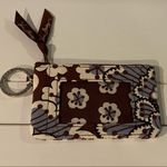 Vera Bradley Brown & Blue Floral Zip ID Holder Photo 3