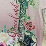 Gibson Graceland Elvis Presley Guitar and Roses Pink Sparkle Top Size Medium Photo 12