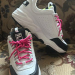 FILA  Women White, Black, and Pink Sneakers. Good condition. Photo 0