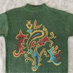 Liz Claiborne  Vintage Green Paisley Sweater Size S Photo 9