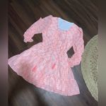 LoveColette tiered long sleeve Boho print lace up tassel party event dress $98 Orange Size L Photo 3