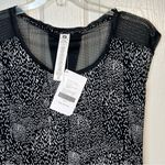 Fabletics  Vanessa Top Sz XS NWT Athletic Black White Mesh Photo 3