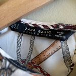 ZARA DOUBLE FRILL Chain Print Blouse Long Sleeve Top Womens Size S Wrinkle Free Photo 6