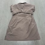 Athleta  Womens Brown Utility Dress Sz M Short Sleeve Zip Front Drawstring Waist Photo 4