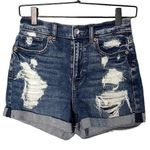 American Eagle  Women’s Mom Shorts Size 2 / Stretch, Distressed, Rolled Hem Photo 0