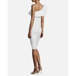 Chiara Boni Elisse Dress Women's 46 White One Shoulder Ruffle Sheath Knee Length Size 10 Photo 13
