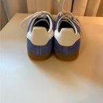 Adidas  women’s Gazelle indoor sneaker in blue/white/gold Photo 2