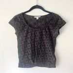 American Eagle Cropped Top Dark Grey Texture Photo 0