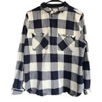 J.Crew navy blue plaid long sleeve pullover size large Photo 0