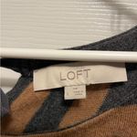 Women Grey & Brown Striped sweater dress. Wool Cotton Blend 2 front pockets L Size L Photo 1