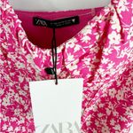 ZARA  Womens Pink White Floral Corset Bodysuit Top Bustier XS Photo 3