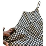 Oao Oro Babydoll Midi Dress Sz 2 Black White Gingham Check Pleated Empire Waist Photo 9