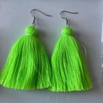 4 Sets Of Tassel Earrings Handmade Jewelry Fashion Neon Yellow Mint Pink Green Photo 3