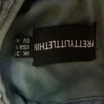 Pretty Little Thing  Silver Sequin Long Sleeve Cutout Zip Mini Bodycon Dress Sz 16 Photo 4