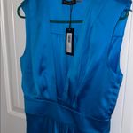 Ramy Brook Womens Quinn Blue Satin Sleeveless Evening Dress Gown Lake Size 10 Photo 1