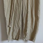 Free People  Quinn Coverall Size Large Jumpsuit in Thistle Seed Green Boho Linen Photo 7