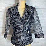 Alex Evenings  snake print sheer lightweight blazer, lined size Small Photo 0