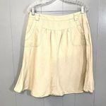 Sandro  Studio Tan Khaki Safari Classic Office Linen Blend A-line Skirt 8 Photo 0