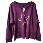 Torrid size 3 purple lightning star relaxed fit cozy fleece sweater nwt Photo 0
