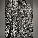 IRE Cheetah Print Full Zip Fuzzy Sweater Sweatshirt Jacket Women’s Sz M EUC Size M Photo 1
