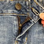 a.n.a  Distressed Mini Denim Skirt with Embroidered Details and Frayed Hem Size 8 Photo 4