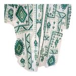 ZARA  White Green Embroidered Tunic Collared Shirt Dress Boho Cover Up size XL Photo 10