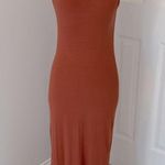 We Wore What  Ribbed Sleeveless Midi Dress Rust Photo 0