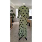 SheIn Women’s Polka Dot Ruffle Hem Tiered Midi Maxi Dress Black Green V Neck Photo 8