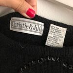 Christie & Jill Silk Wool Plaid Print Crewneck Sweater Tunic Womens Sz M Sequins Size M Photo 1