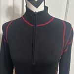 Essendi Black and Red Women's sSilk Blend Quarter Zip Top Photo 1