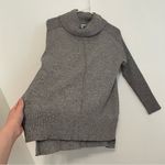 Cable & Gauge Cowl Neck Sweater Gray Flecked Speckled Hi-Lo Hem Tunic Sweater L Photo 9