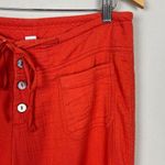 Sundance Pants Womens Small Orange Gauze Button Front Straight Leg Coastal Beach Photo 1