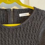 Calvin Klein Women's Charcoal Gray Cable Knit Sweater Dress Long Sleeve Zipper M Photo 3