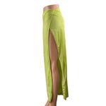 superdown Green Silk Satin High Waisted Side Slit Pencil Slip Maxi Skirt Size XS Photo 1