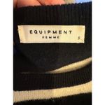 Equipment  Sweater Women Small Black‎ Ivory Striped Cashmere Knit Pullover Photo 6